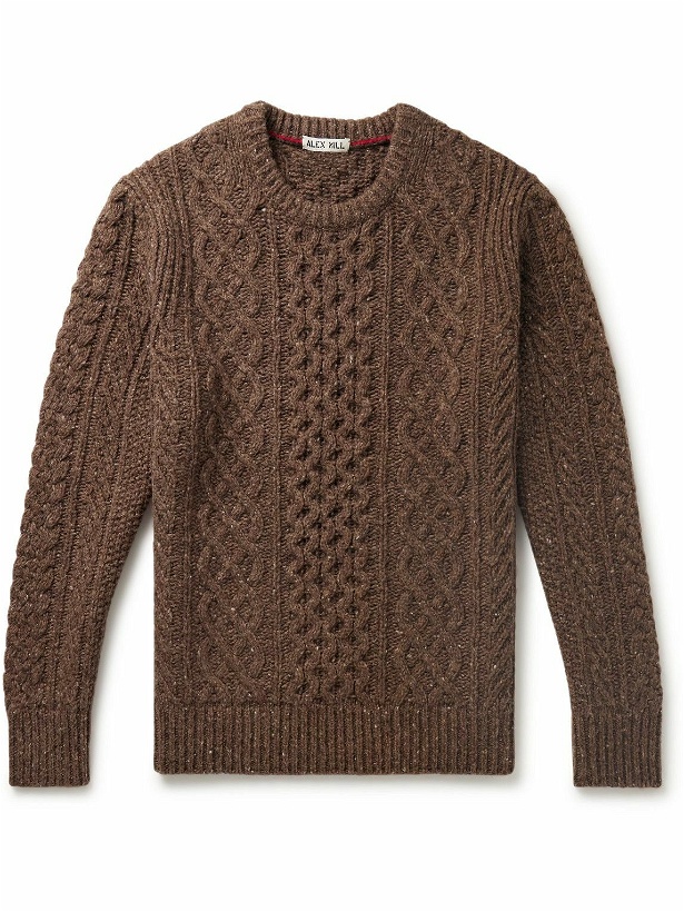 Photo: Alex Mill - Cable-Knit Merino Wool-Blend Sweater - Brown