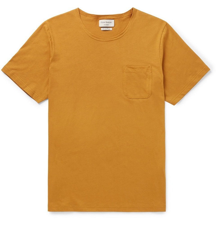 Photo: Oliver Spencer Loungewear - Supima Cotton-Jersey T-Shirt - Yellow