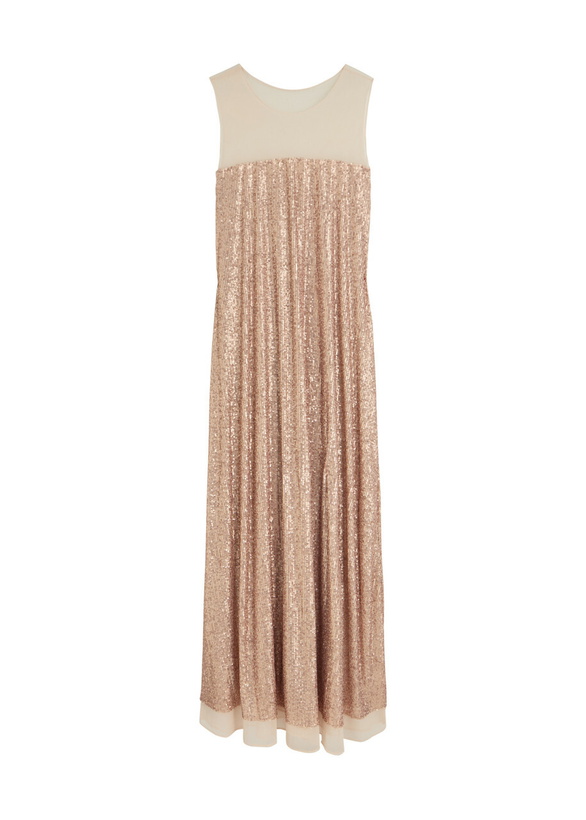 Photo: Norma Kamali Sequin-embellished Mesh Maxi Dress Beige