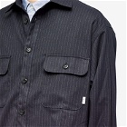 WTAPS Men's 04 Pinstripe Shirt Jacket in Navy