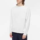 Beams Plus Men's Long Sleeve Pocket T-Shirt in White