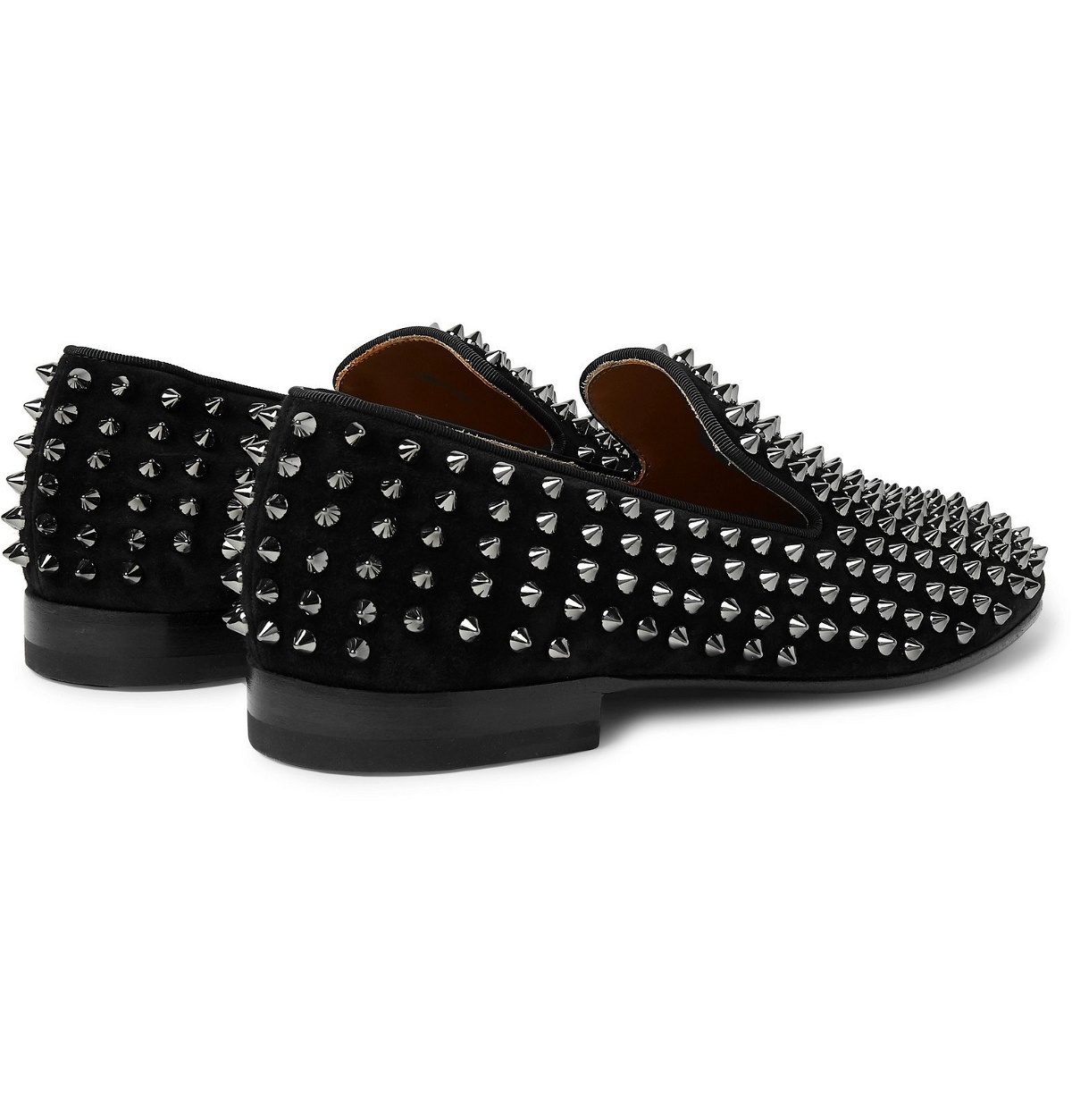 Christian Louboutin - Rollerboy Spikes Grosgrain-Trimmed Suede