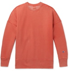 CHAMPION - Logo-Appliquéd Fleece-Back Cotton-Blend Jersey Sweatshirt - Orange