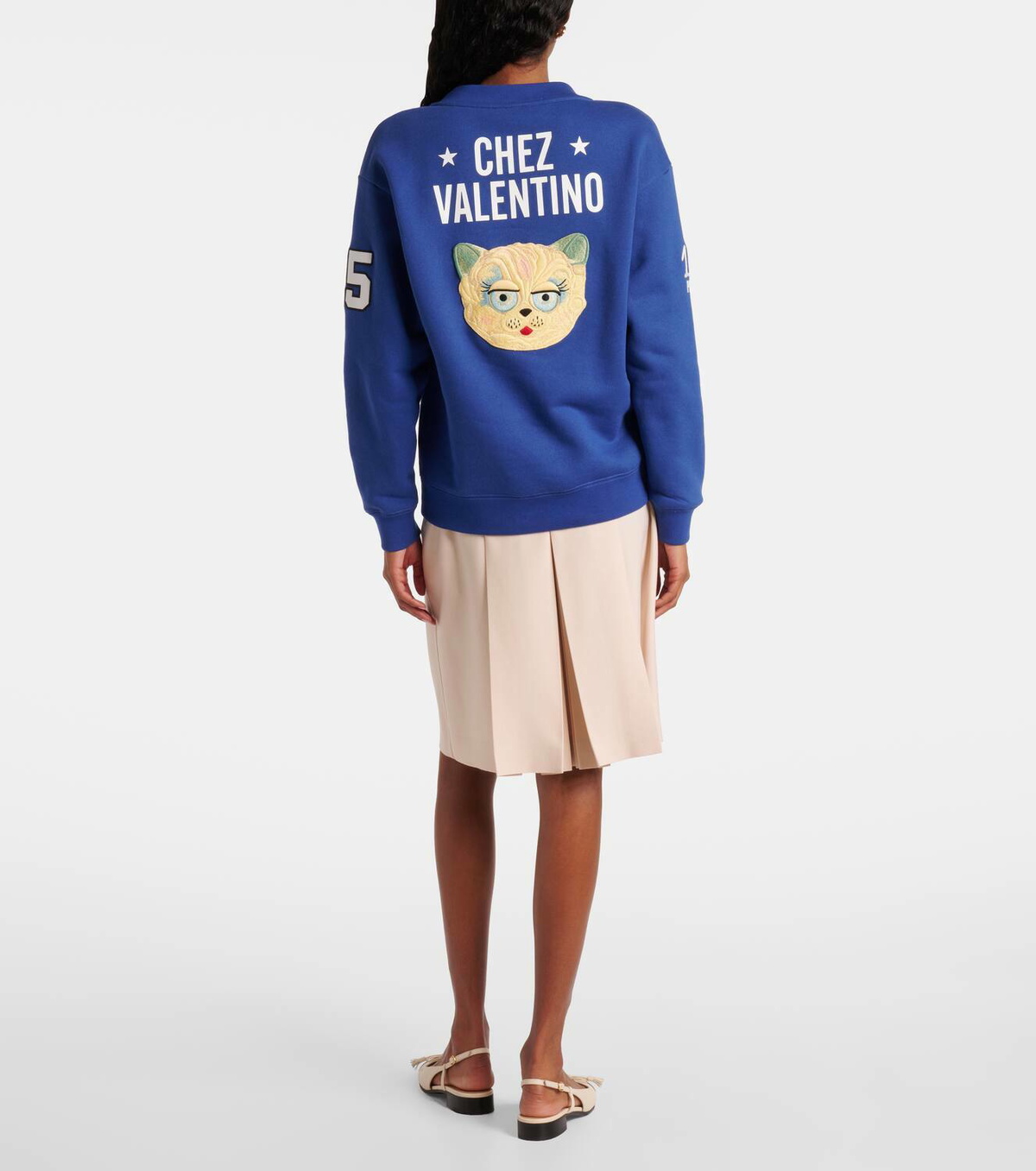Valentino Embroidered cotton jersey sweatshirt
