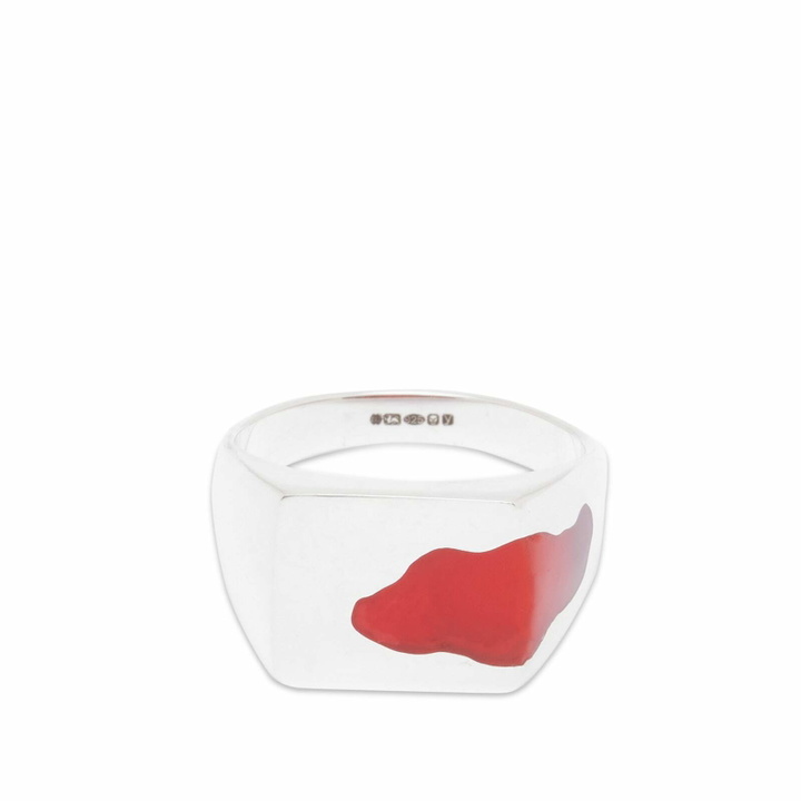 Photo: Ellie Mercer Women's One Piece Ring in Silver/Red