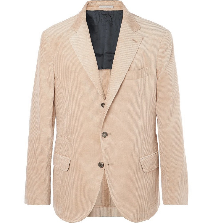 Photo: Brunello Cucinelli - Beige Slim-Fit Sea Island Cotton-Corduroy Suit Jacket - Men - Camel