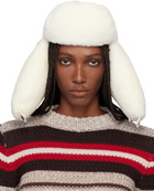 Marni Off-White Shearling Aviator Hat