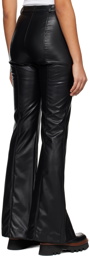 Hugo Black Slit Faux-Leather Pants