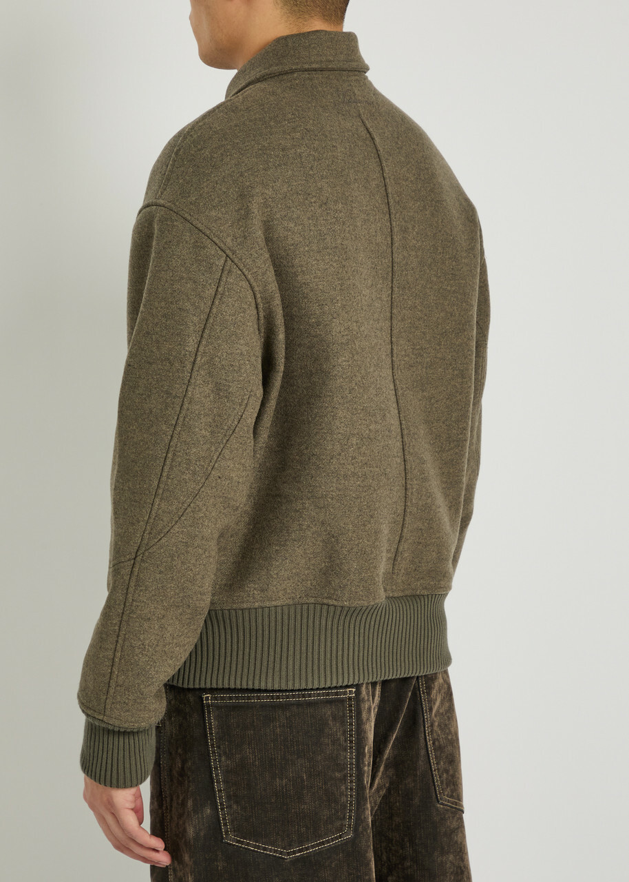 Jacquemus Le Bomber Feltro Wool Jacket Khaki