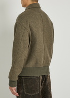 Jacquemus Le Bomber Feltro Wool Jacket Khaki