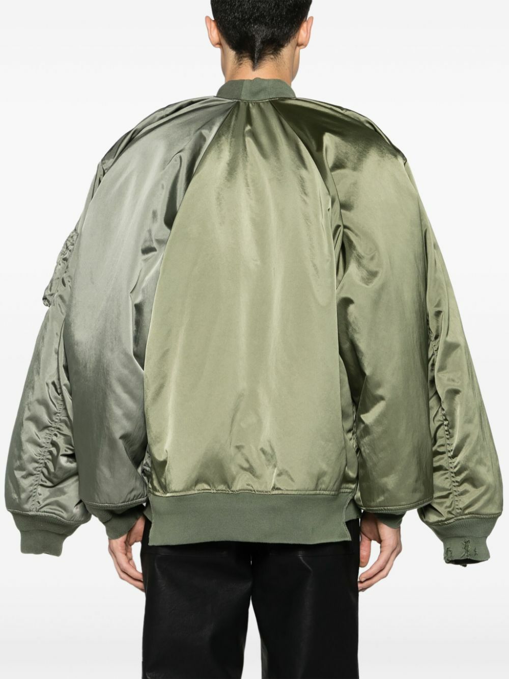 Balenciaga Green Double-Sleeves Bomber Jacket