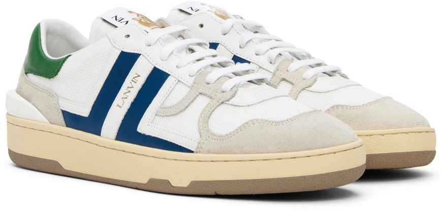 Lanvin White & Blue Clay Sneakers Lanvin