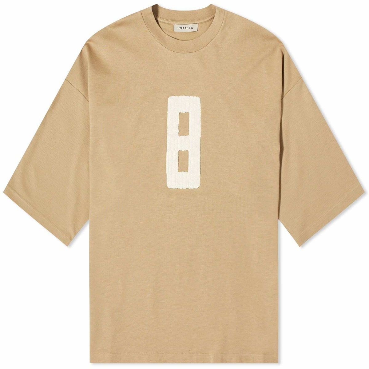 Photo: Fear of God Men's Embroidered 8 Milano T-Shirt in Dune