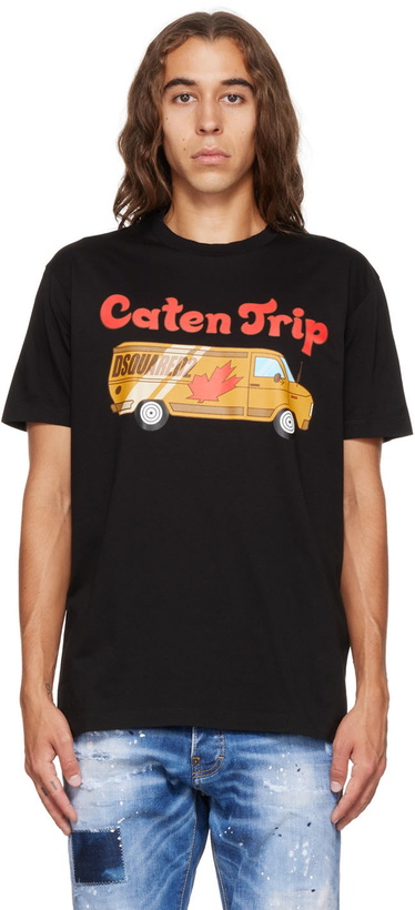 Photo: Dsquared2 Black Caten Trip Cool T-Shirt