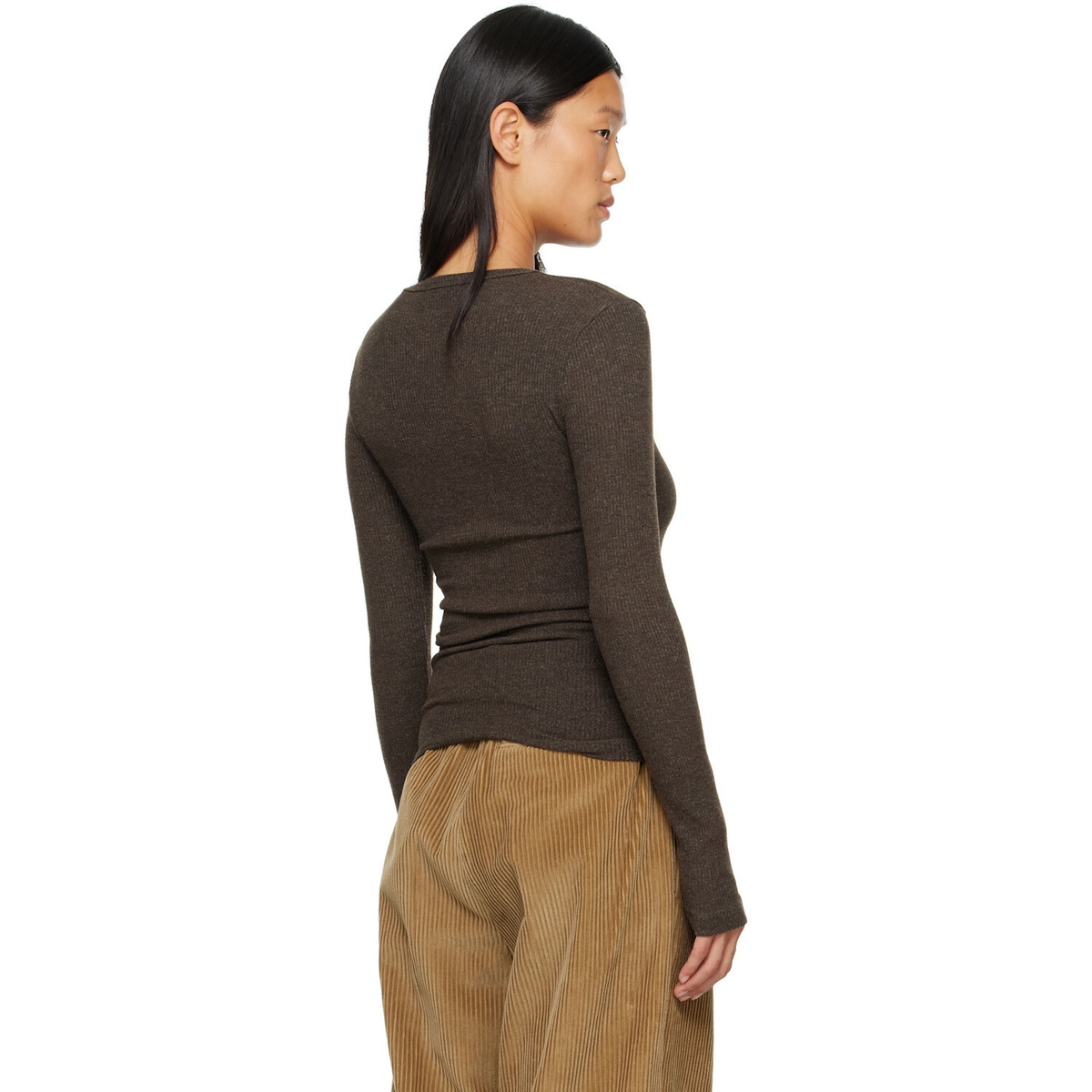 AGOLDE Khaki Delphi Slim T-shirt