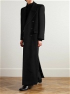 SAINT LAURENT - Oversized Double-Breasted Wool Coat - Black