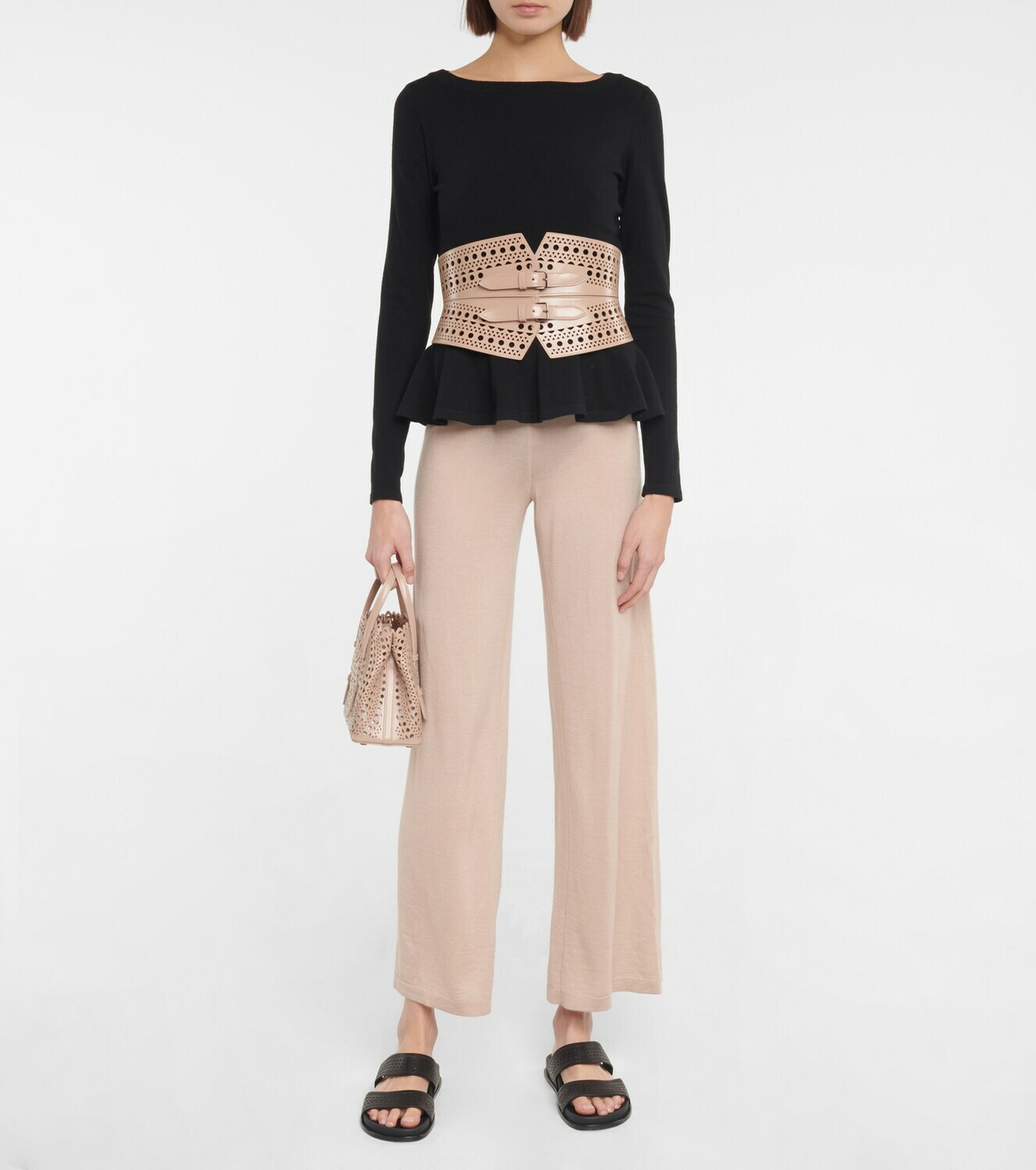 Alaïa Peplum wool-blend sweater ALAÏA