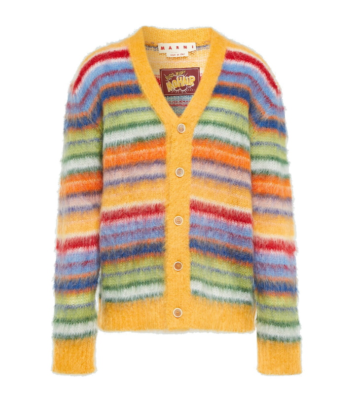 Photo: Marni - Striped mohair-blend cardigan