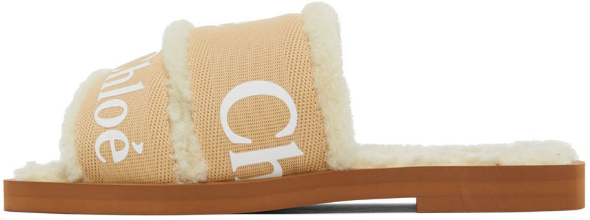 Chloé Tan Woody Flat Mules