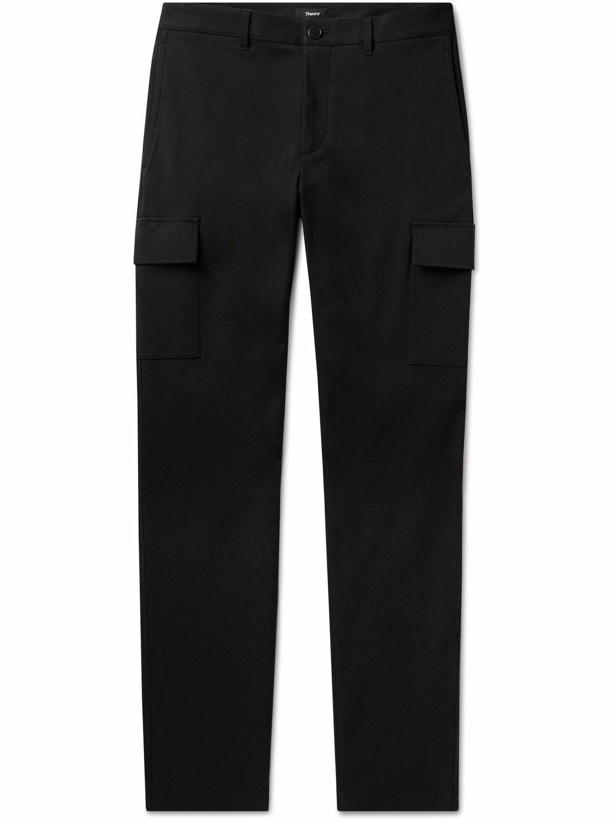 Photo: Theory - Zaine CG Slim-Fit Tapered Neoteric Cotton-Blend Twill Cargo Trousers - Black