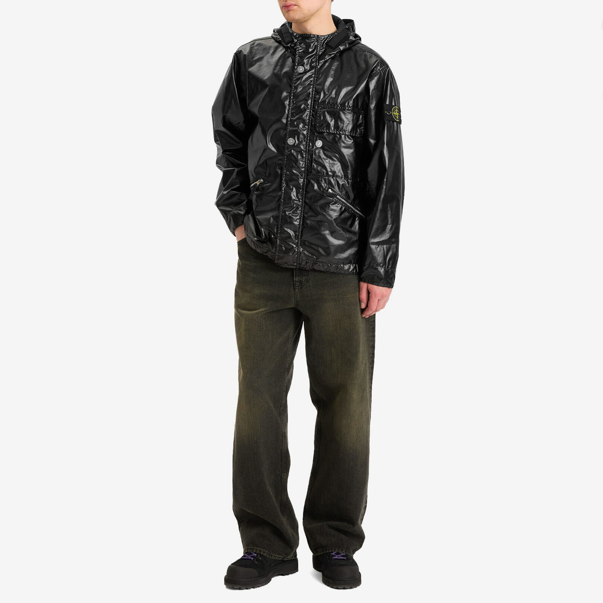 パーカー・フーディ Stone  MUSSOLA GOMMATA PARKA Stone Island Men's Mussola Gommata-TC Short Parka Jacket in