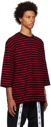 mastermind JAPAN Black & Red Striped T-Shirt