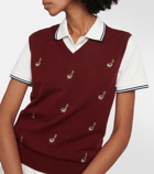 Tory Sport Embroidered cashmere sweater vest