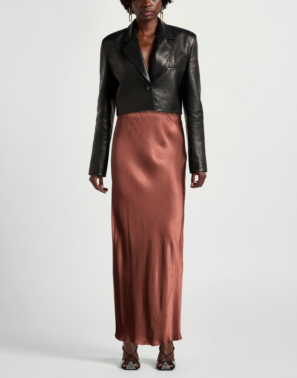 Manila Grace Womens Maxi skirt in Brown