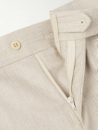 Stòffa - Straight-Leg Pleated Cashmere Suit Trousers - Neutrals