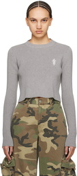 AMIRI Gray Stack Sweater