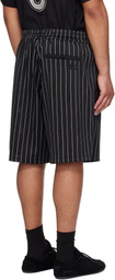 Y-3 Black Mesh Pinstripe Shorts