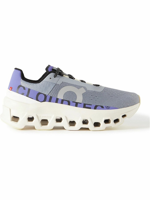 Photo: ON - Cloudmonster Rubber-Trimmed Mesh Running Sneakers - Blue