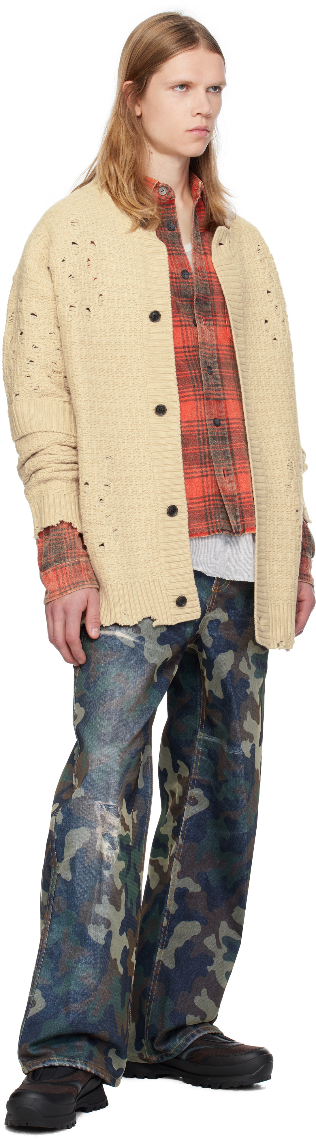 Andersson Bell Beige Roghen Wool Long Cardigan