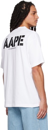 AAPE by A Bathing Ape White Moonface Hologram T-Shirt