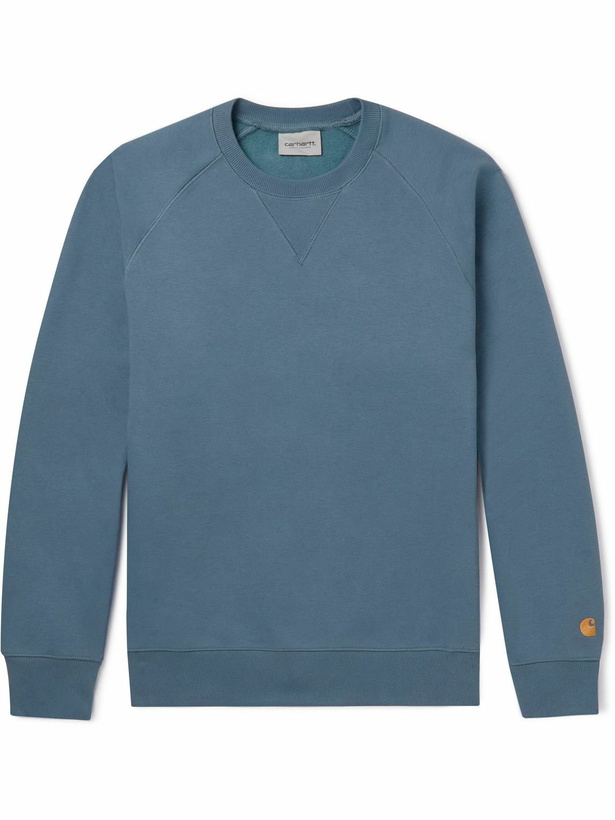 Photo: Carhartt WIP - Chase Cotton-Blend Jersey Sweatshirt - Blue