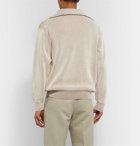 Auralee - Ribbed Striped Cotton Half-Zip Sweater - Neutrals