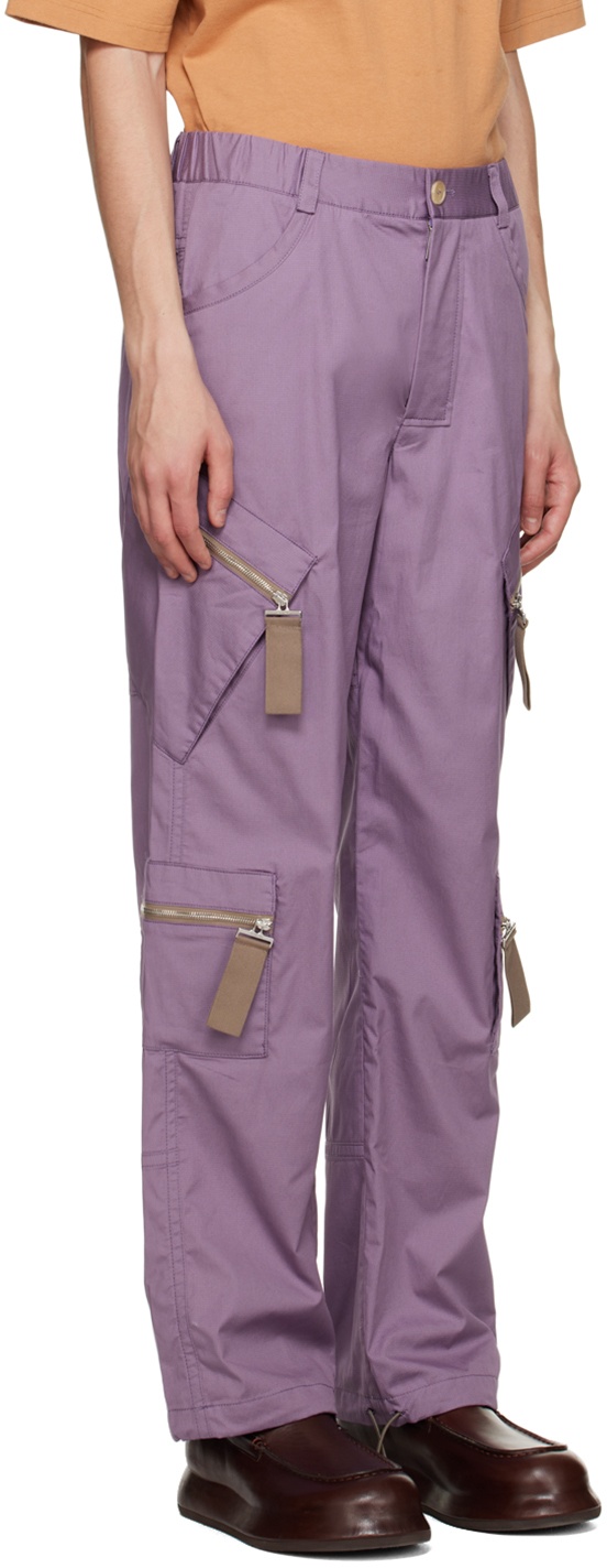 Jacquemus Purple Le Raphia 'Le Cargo Marrone' Cargo Pants Jacquemus