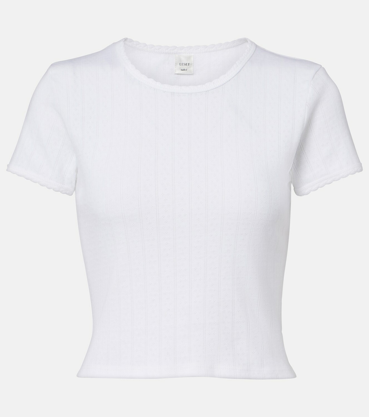 Leset Pointelle cotton crop top