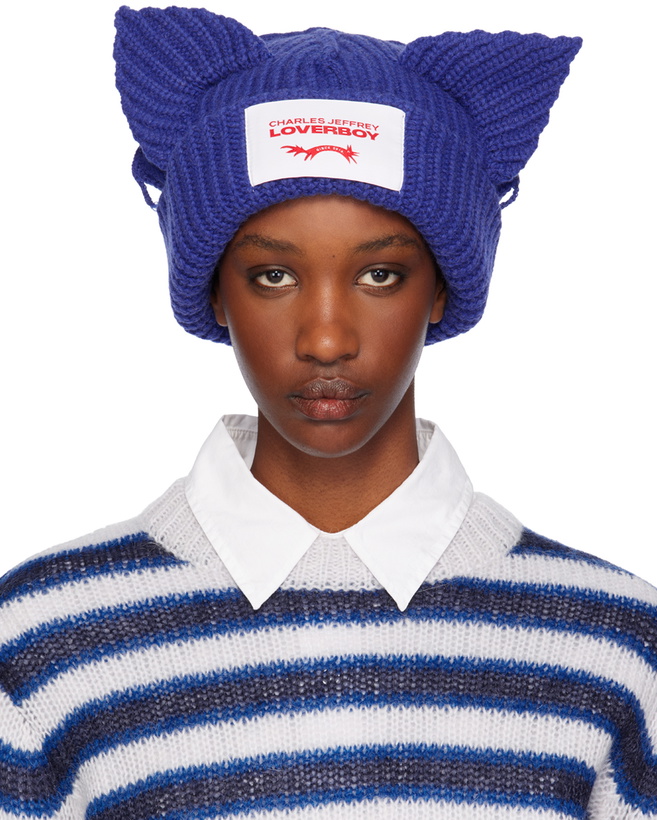 Charles Jeffrey LOVERBOY Black Supersized Chunky Ears Beanie 