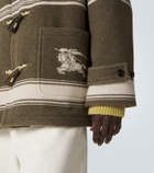 Burberry Striped wool and cotton-blend duffel coat