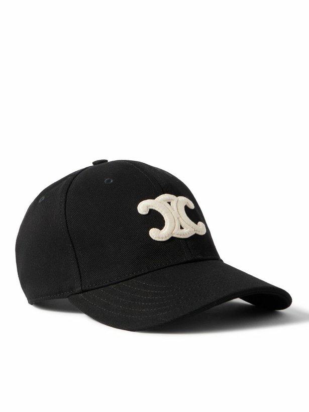 Photo: CELINE - Logo-Appliquéd Wool-Twill Baseball Cap - Black