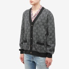 Gucci Men's GG Logo Knit Cardigan in Grey