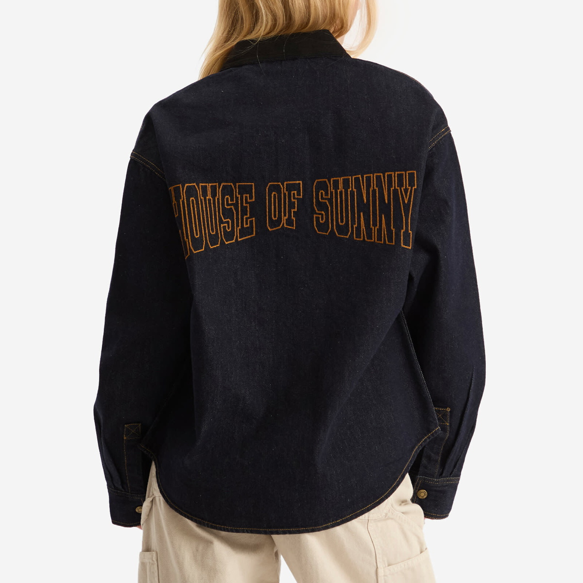House Of Sunny Women's Chainstitch Shirt in Indigo