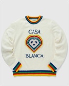 Casablanca Heart Boucle Brand Jumper White - Mens - Pullovers