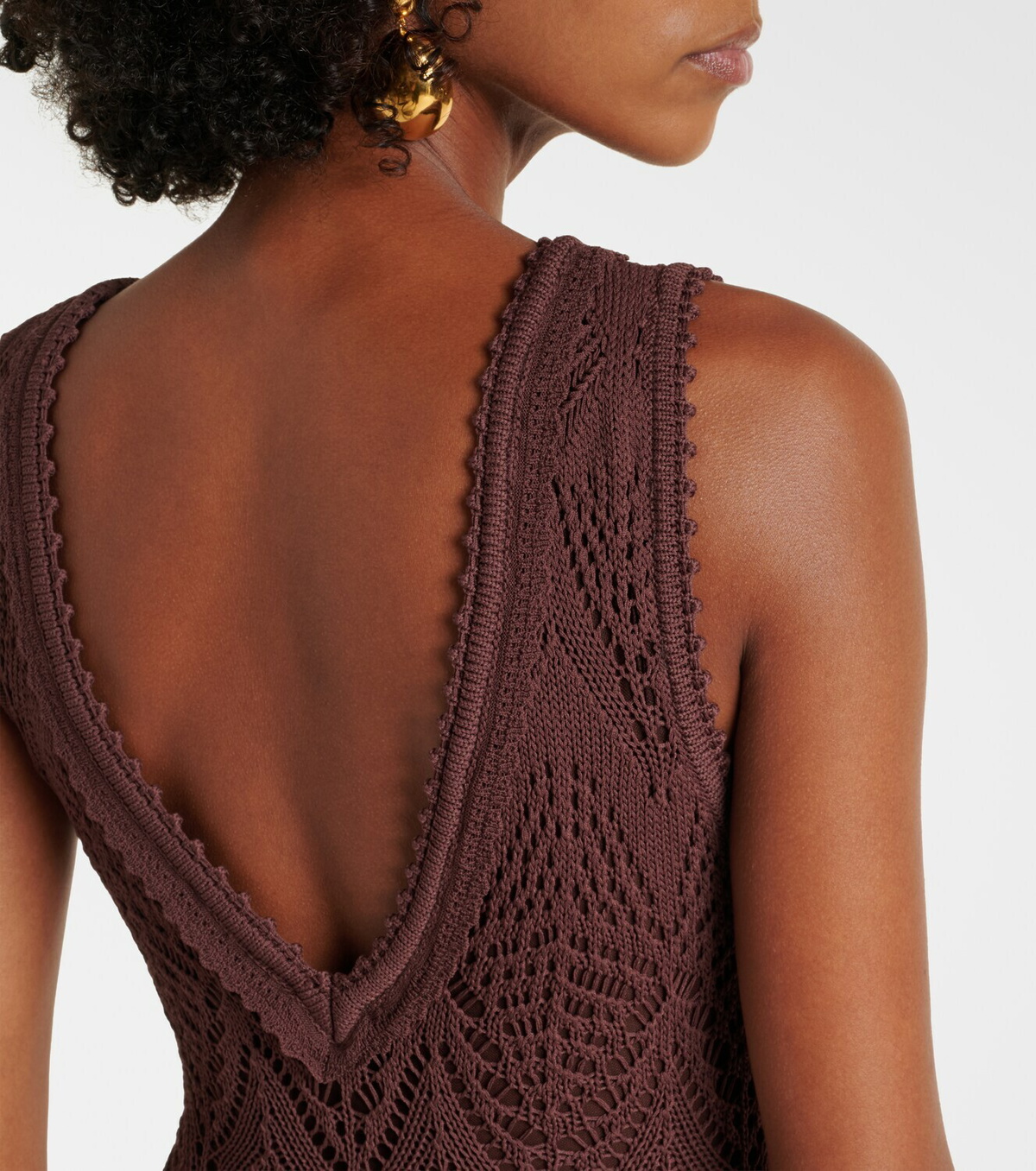 Staud Roan open-knit midi dress