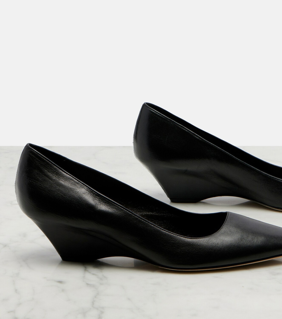 The Row Liisa leather wedges