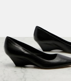 The Row Liisa leather wedges