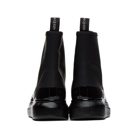 Alexander McQueen Black Coated Hybrid Lace-Up Boots
