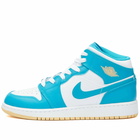 Air Jordan 1 Mid GS Sneakers in Aquatone/Celestial Gold