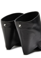 Courrèges Oblique 90 Leather Wedge Mules Black
